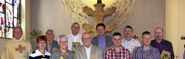 Freuten sich ber die gelungene Kirche...taurator und Kunstmaler Wolfgang Karle  | Foto: sc
