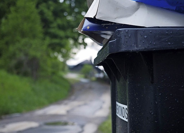 Der Papiermll &#8211; wie hier im Ben...che vielerorts nicht abgeholt worden.   | Foto: Susanne Gilg