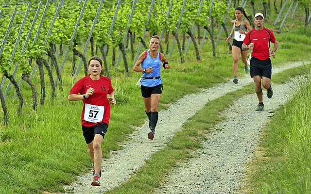 Beim Feierabendlauf in Buggingen ging ...r am Mittwoch auch entlang der Reben.   | Foto:  Daniel Thoma