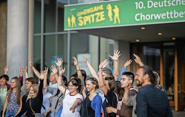 &#8222;Begeistert, manche euphorisch&#...Deutschen Chorwettbewerbs in Freiburg   | Foto: Jan Karow
