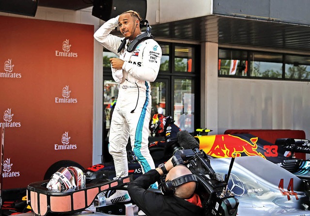 &#8222;Das Auto und ich waren heute ei...&#8211; Mercedes-Pilot Lewis Hamilton   | Foto: DPA