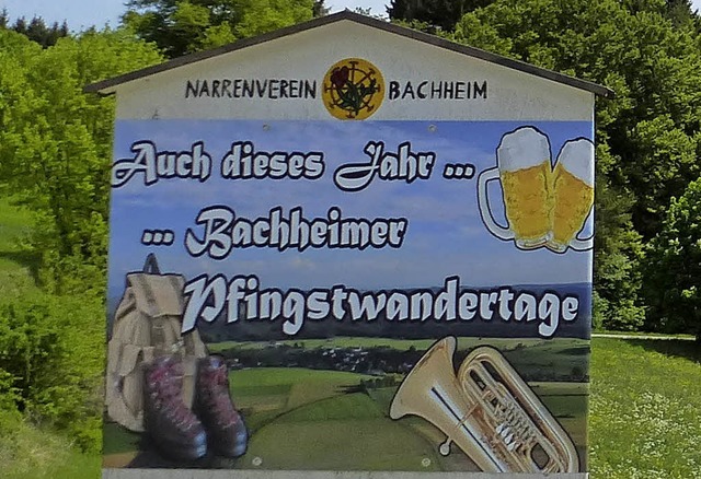 Mit neuem Logo bewirbt der Narrenverein Bachheim die Pfingstwandertage.   | Foto: Karla Scherer