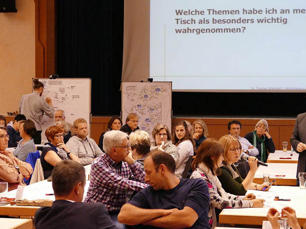 Impressionen von der Abschlussveranstaltung des Brgerbeteiligungsprozesses fr das Gemeindeentwicklungskonzept Bad Krozingen 2030