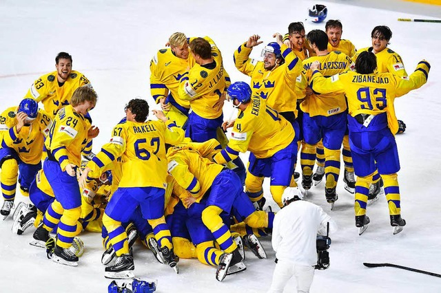 Schweden wurde zum 11. Mal Eishockey-Weltmeister.  | Foto: AFP