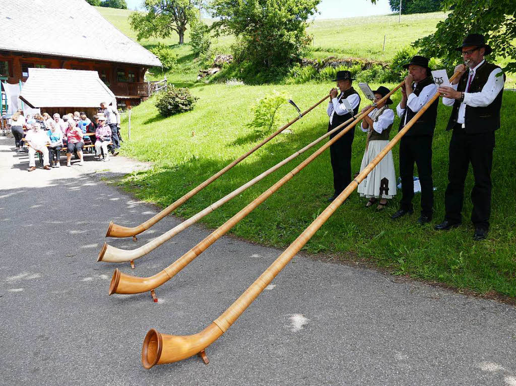 Die Alphornwlder spielten bei der Danielemhle in St. Mrgen. 