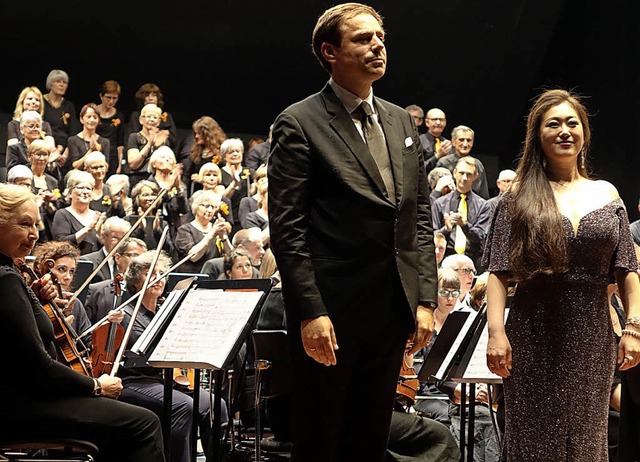 Gefeierte Solisten beim Konzert der We... Kowollik und  Hanno Mller-Brachmann   | Foto: R. Frey
