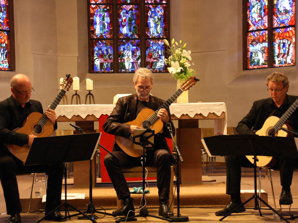 Klassische Gitarrenklnge gab es beim Konzert von Quadro Sur in der Bergkirche zu hren.
