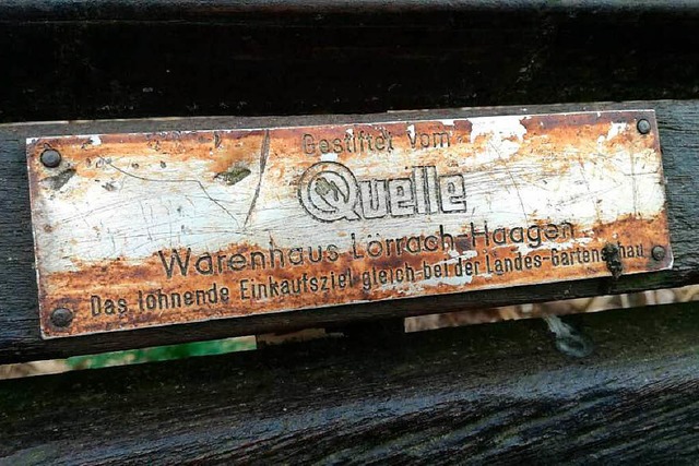 Erinnert an frhere Zeiten: Das Schild... die erwhnte Landesgartenschau statt.  | Foto: Kathrin Ganter