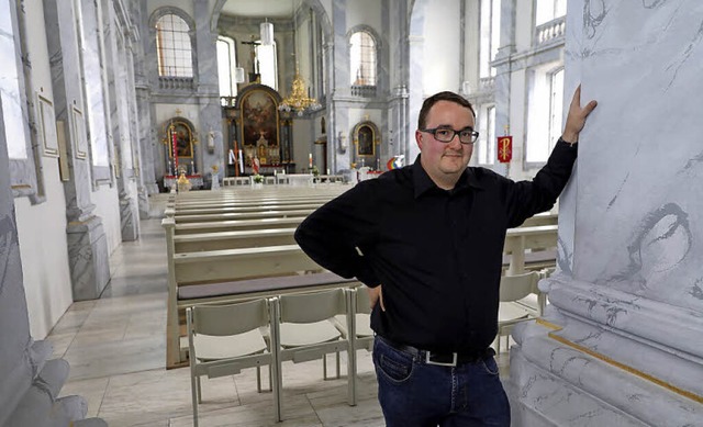 Matthias Rudolph leitet auch Fhrungen in der Schutterner Klosterkirche.   | Foto: Christoph Breithaupt