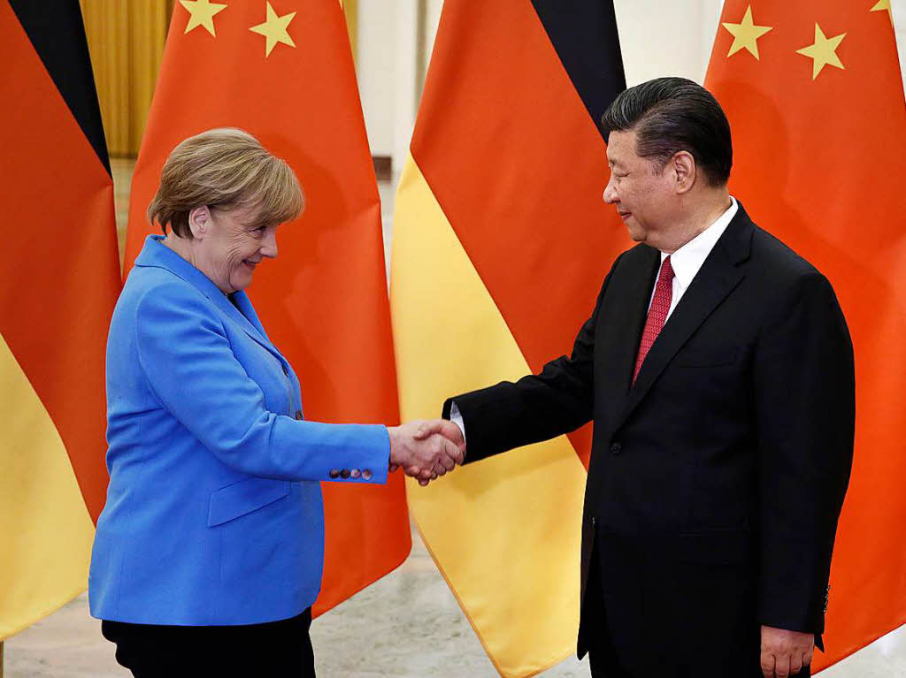 Chinas Prsident Xi Jinping trifft  Angela Merkel