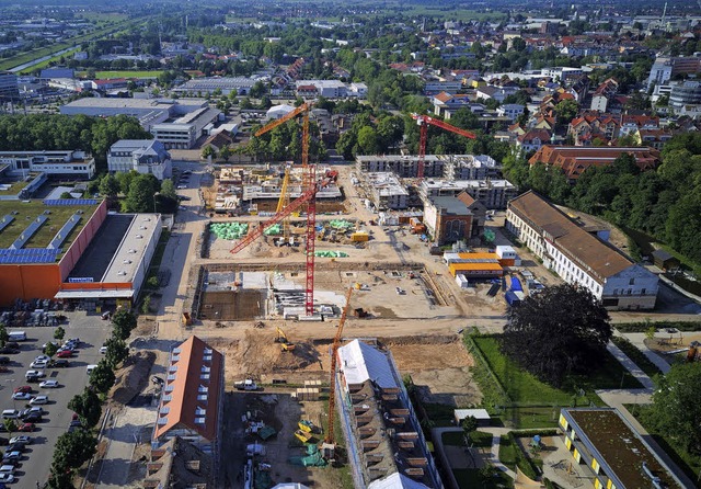 Grobaustelle: Das Mhlbachareal wird zum innenstadtnahen Wohngebiet.   | Foto: Michael Saurer