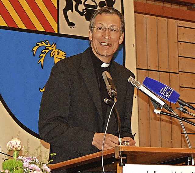 Pater Felix Krner SJ bei seinem Vortrag im Kolleg St. Blasien   | Foto: C. Renk