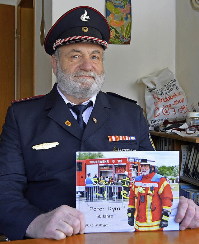 Peter Kym war mehr als fnfzig Jahre aktiver Feuerwehrmann.   | Foto: Gollin