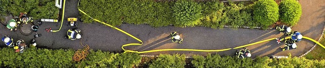 Aus nicht alltglicher Perspektive ist...dt und Sitzenkirch beobachtet worden.   | Foto: Feuerwehr Kandern