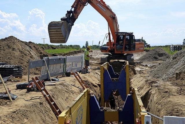 Arbeiten im Baugebiet 