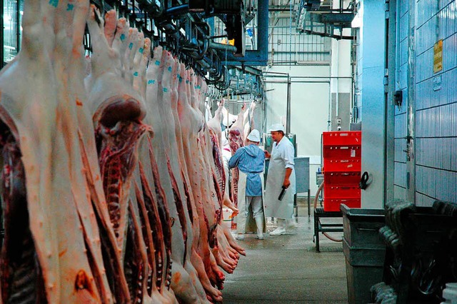 Im Lrracher Schlachthof &#8211; hier ...rden ab Juni keine Tiere mehr gettet.  | Foto: Ralf Dorweiler