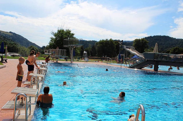 Ins Wasser des Schnauer Freibades dr...gen Schwertkmpfer vorerst nicht mehr.  | Foto: Hermann Jacob