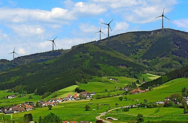 Simulation zum vernderten Landschafts...wirklichung des Windparks am Gschasi.   | Foto: U. Bielefeld