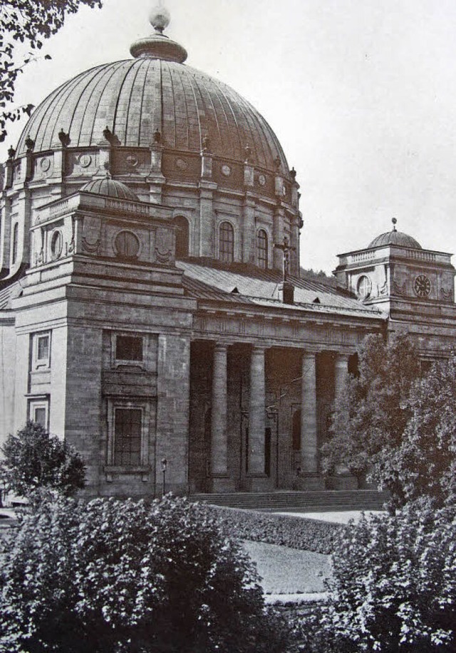 Blasiusdom um Renovierungszeit 1913 he...en die Zifferbltter auf dem Ostturm.   | Foto: Repro: Thomas Mutter