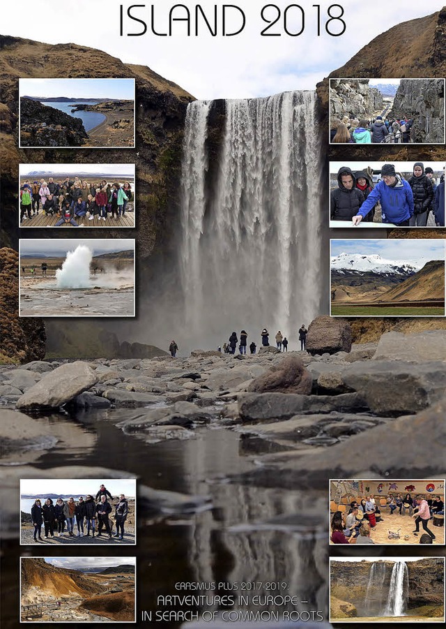 Islndische Impressionen in einer Coll...nzinger fr die Schule geschaffen hat.  | Foto: Collage: Mario Kanzinger