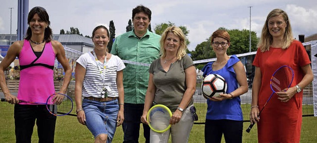 Freuen sich auf das Sportfest am Samst...iales, Schulen und Sport, Stadt Lahr)   | Foto: Julia Trauden