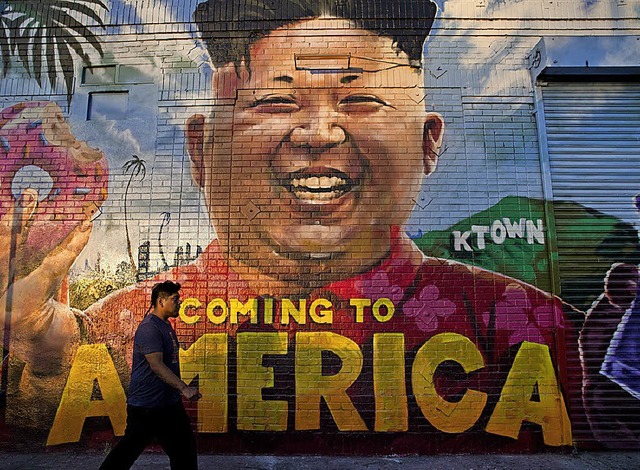 Kim auf einem  Graffito in Los Angeles   | Foto: dpa