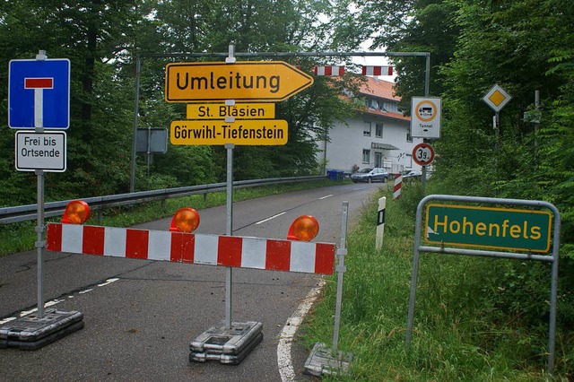 Seit drei Jahren gesperrt: die L 154 zwischen Hohenfels und Tiefensteiner Brcke  | Foto: Michael Krug