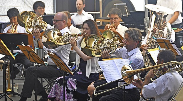 Die Blechblser des Sinfonieorchesters...weise ohne jede Zurckhaltung spielen.  | Foto: Daniel Gramespacher
