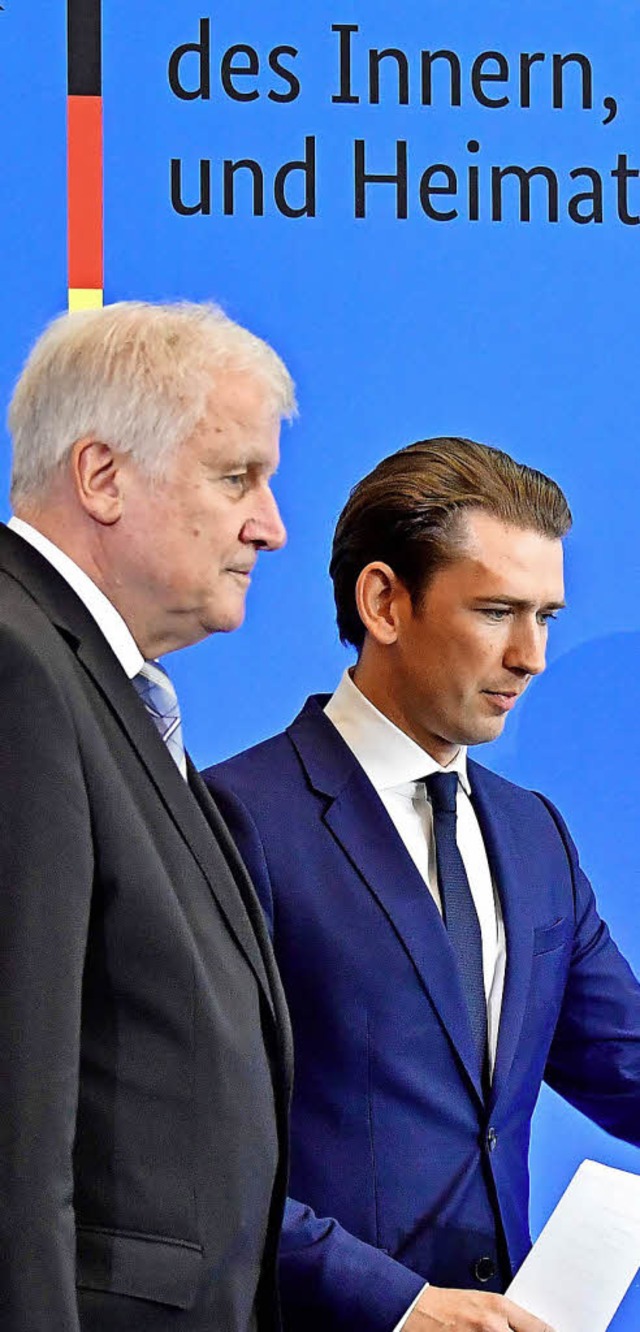 Innenminister Horst Seehofer und Kanzler Sebastian Kurz    | Foto: AFP