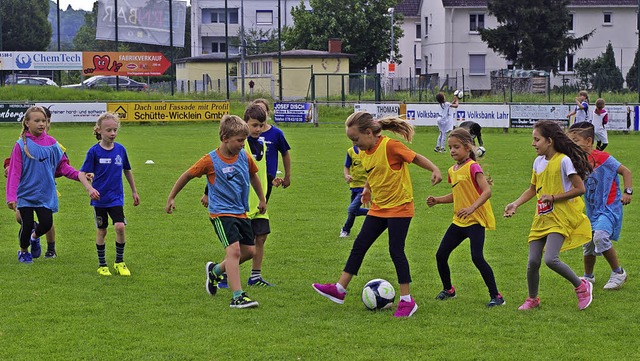 Die Nachwuchskicker waren mit Begeisterung bei der Sache.   | Foto: Annika Sindlinger