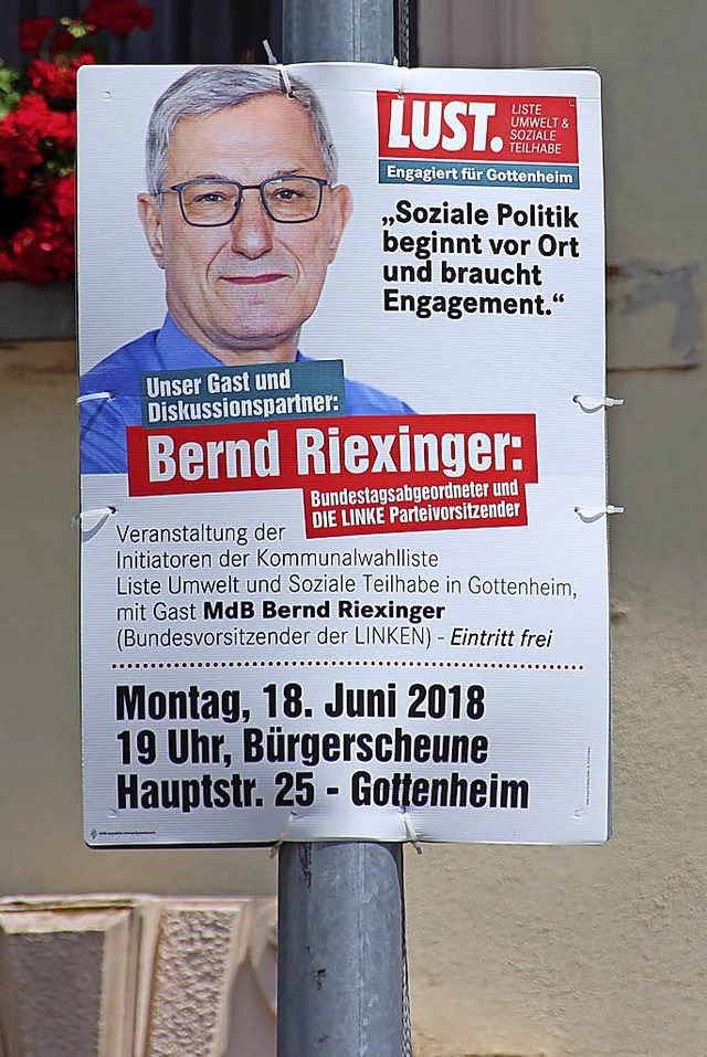 Bernd Riexinger, Bundesvorsitzender de...ruppe &#8222;LUST.&#8220; prsentiert.  | Foto: Mario SChneberg