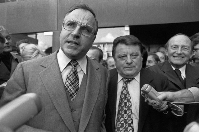 Hatten 1976 Probleme miteinander: CDU-Chef Kohl (links) und CSU-Chef Strau.  | Foto: Heinrich Sanden