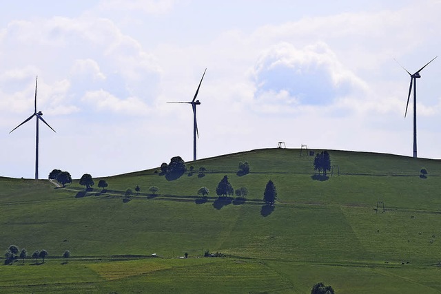 Momentan stehen drei Windrder auf dem Glaserkopf bei Hasel.  | Foto: Stefan Ammann