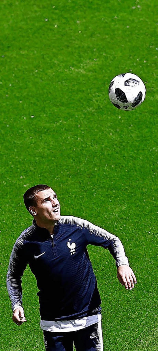 Voll fokussiert: Antoine Griezmann im Training der Franzosen   | Foto: AFP