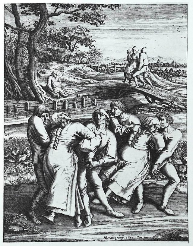 Tnzerinnen am Rande des Nervenzusamme...h von Henrik Hondius aus dem Jahr 1564  | Foto: wikipedia