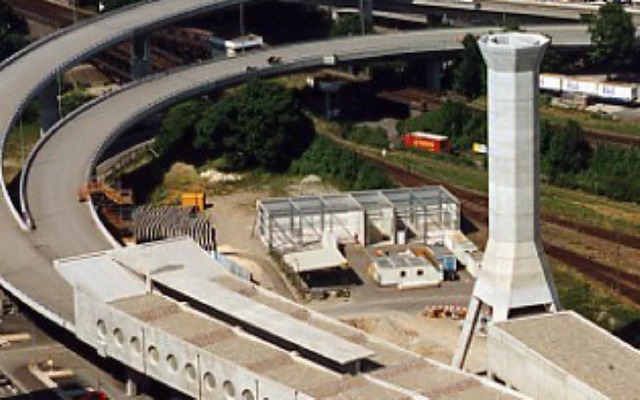 Der nie benutzte Kamin am Horburgtunnel  | Foto:  Tiefbauamt BS