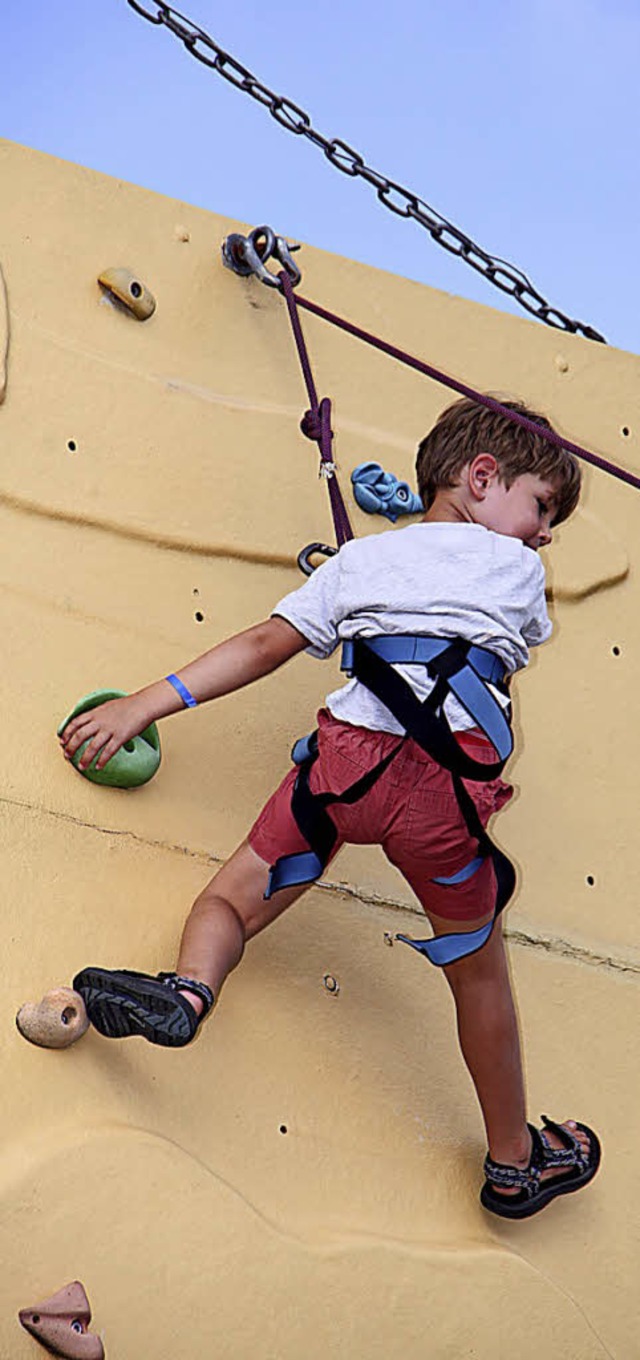 Die mobile Kletterwand kann wieder erkolmmen werden.   | Foto: zvg