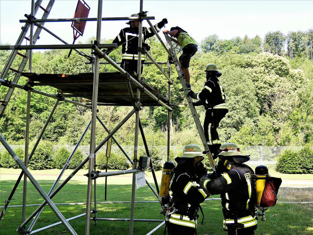 Auch wenn der Wettkampf am Samstag im Vordergrund stand, ein funktionierender Feuerwehrzug rettet Leben.