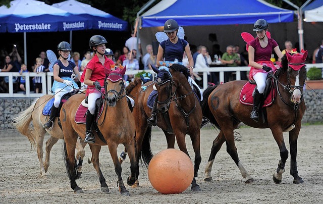 Neue Sportart? Pferde spielten bei den Ichenheim Classics Fuball.   | Foto: Bettina Schaller