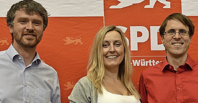 Jonas Hoffmann (links), Vanessa Edmeie...and bei der Landesversammlung Europa.   | Foto: Gollin