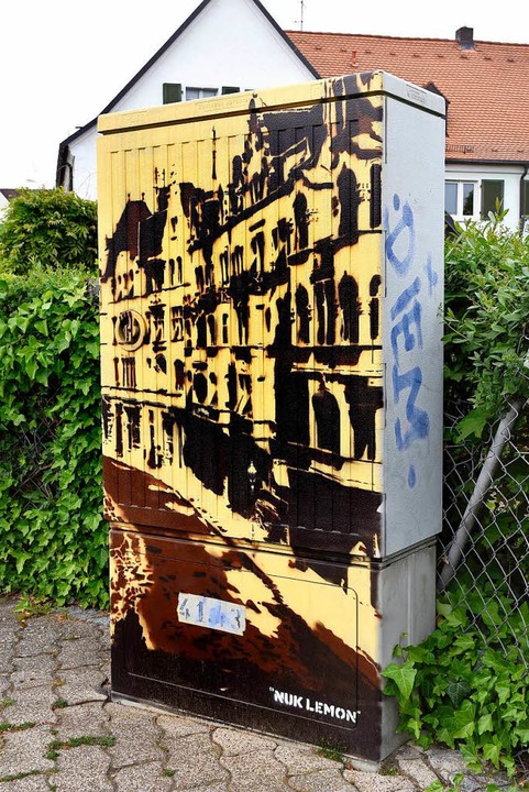 Ein bemalter Stromkasten in der Gartenstadt.  | Foto: Thomas Kunz