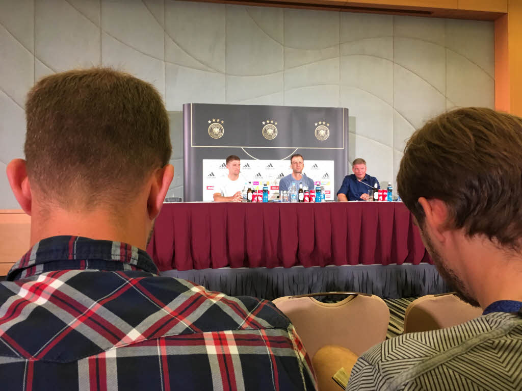 Pressekonferenz mit Thomas Mller und Oliver Bierhoff.