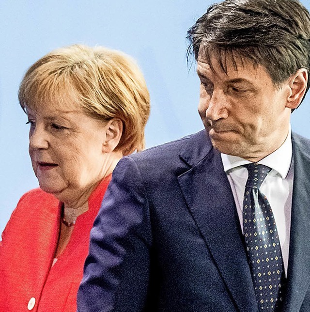 Kontrahenten: Merkel und Italiens neuer Premier Conte   | Foto: dpa