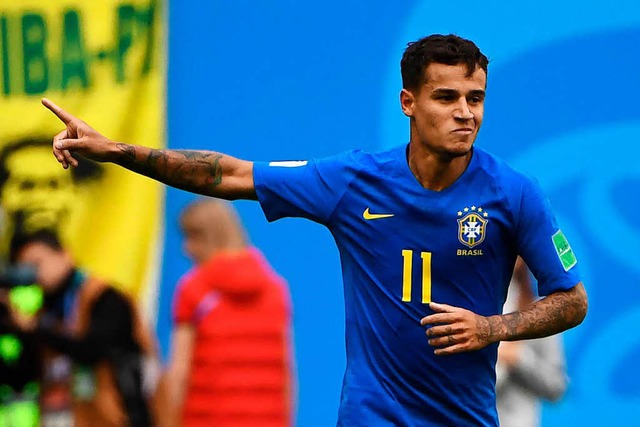 Coutinho erzielte das erste Tor fr Brasilien.  | Foto: AFP