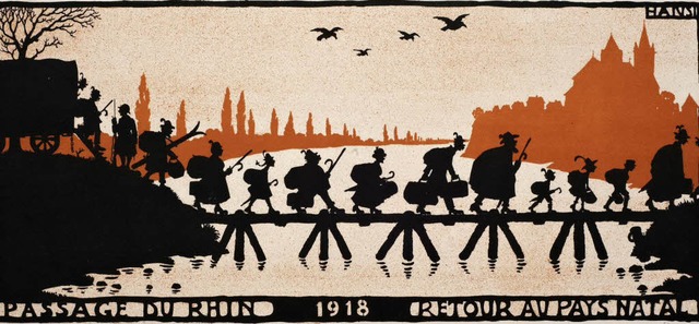 Bse Karikatur von Hansi zur Vertreibu...nannten Reichsdeutschen aus dem Elsass  | Foto: Museum am Burghof
