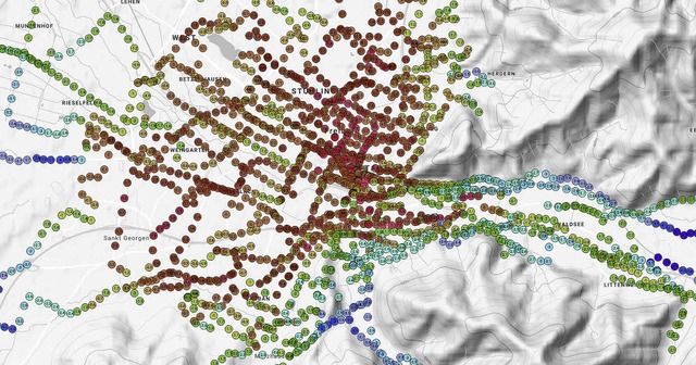 Temperaturverteilung in Freiburg, ermi...selbst gebauten Sensoren an Fahrrdern  | Foto: Institut fr Meteorologie