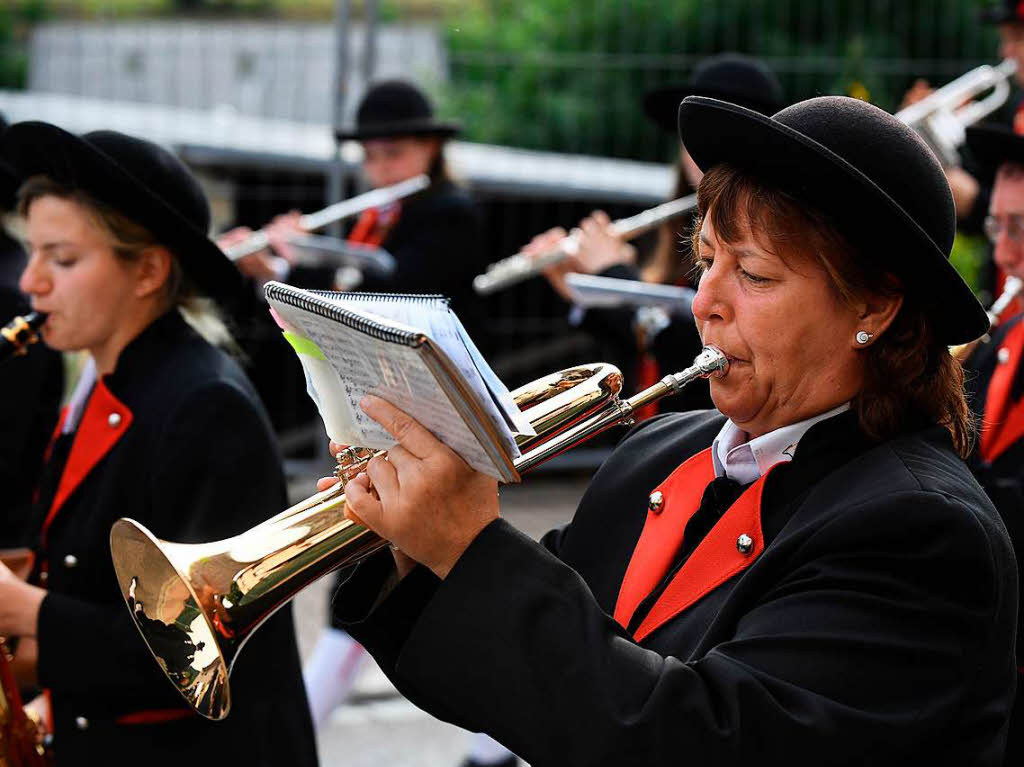 Die Lenzkircher Stadtmusik sorgte bei Prozession und Gottesdienst fr feierliche und flotte Klnge.