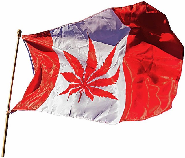 Hanf statt Ahorn auf der Kanada-Flagge   | Foto: afp