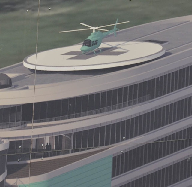 Auf dem Dach des neuen Firmengebudes soll der Hubschrauber landen knnen.   | Foto: Animation:Firma Junker