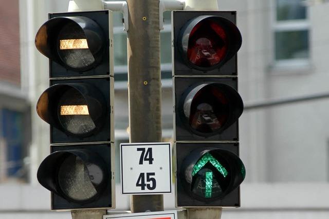 Warum Freiburger Ampeln grn zeigen, obwohl noch eine Straenbahn die Kreuzung quert